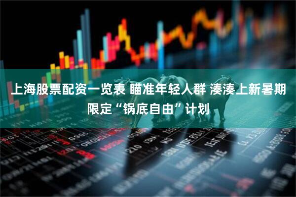 上海股票配资一览表 瞄准年轻人群 湊湊上新暑期限定“锅底自由”计划