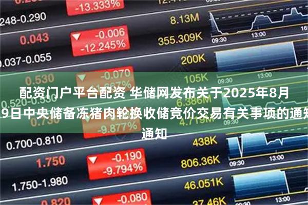 配资门户平台配资 华储网发布关于2025年8月29日中央储备冻猪肉轮换收储竞价交易有关事项的通知
