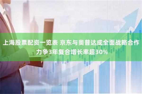上海股票配资一览表 京东与奥普达成全面战略合作 力争3年复合增长率超30%