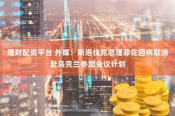 理财配资平台 外媒:斯洛伐克总理菲佐因病取消赴乌克兰参加会议计划